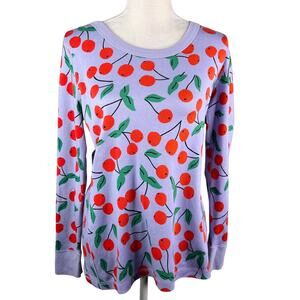 Hanna Andersson Long Sleeve Top Girls Large Cherry Organic Cotton